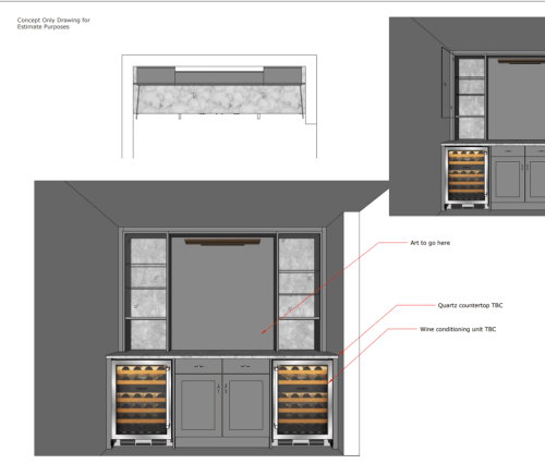 Dining room wine dresser design